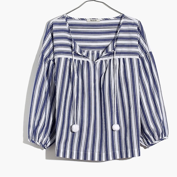 Madewell Peasant Top in Shea Stripe Sz XS - Picture 4 of 15